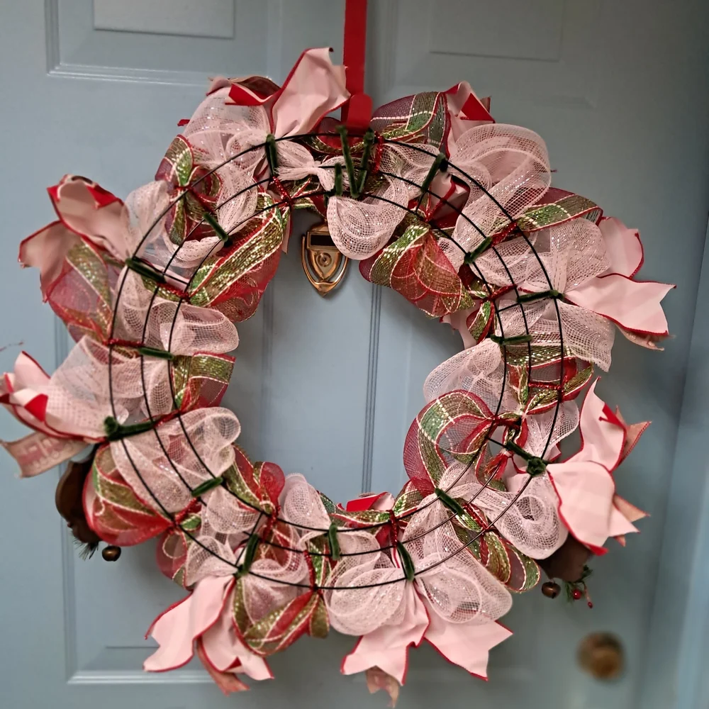 Festive Red and Green Holiday Wreath Christmas